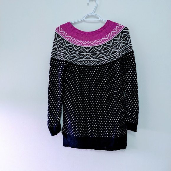 Gap Fair Isle Angora Sweater – Navy & White, Very Soft, Loose Fit - Picture 3 of 4